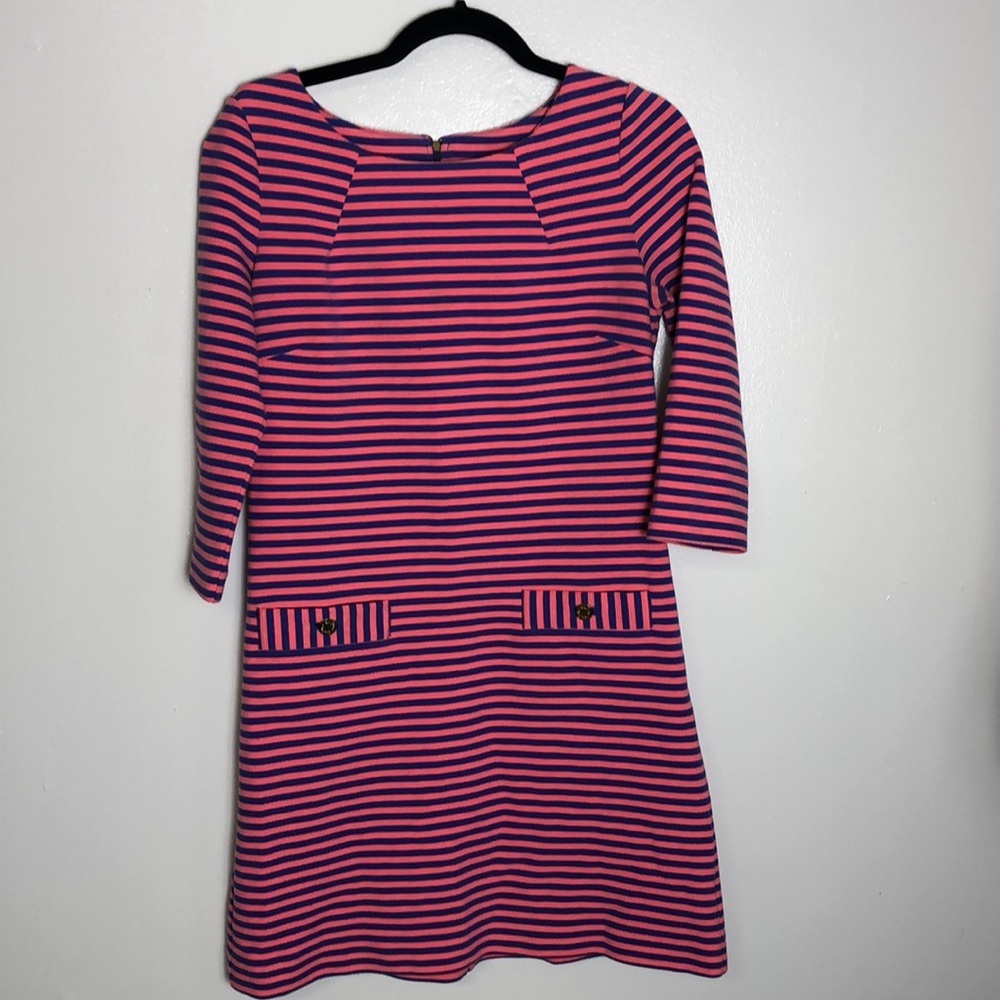 Lilly Pulitzer Striped Mini Dress Sleeves SzM